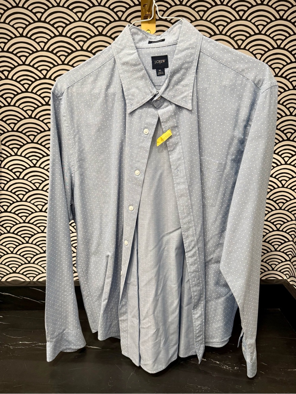 J. Crew Men's Light Blue Microdot Dress Shirt